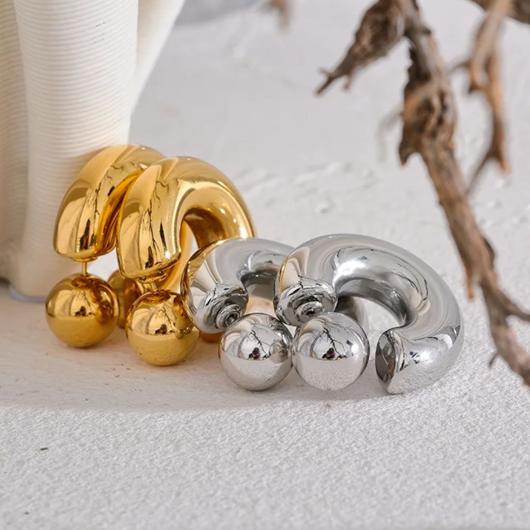 brinco feminino prata ouro