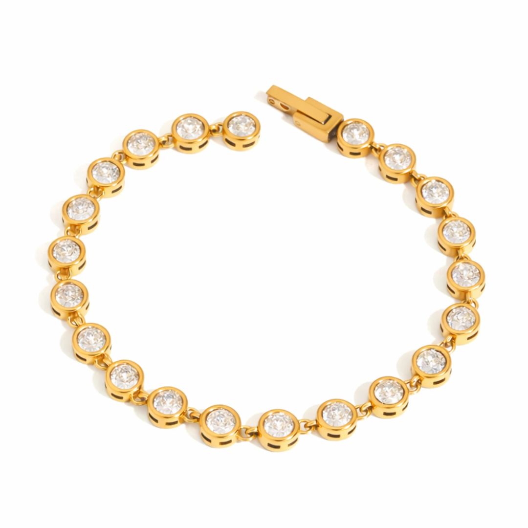 pulseira feminina elegante com zirconicas
