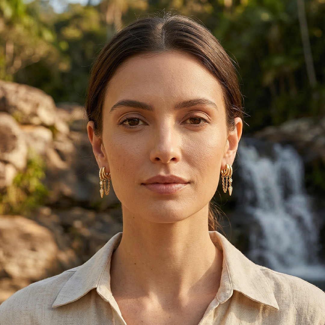 brinco feminino dourado