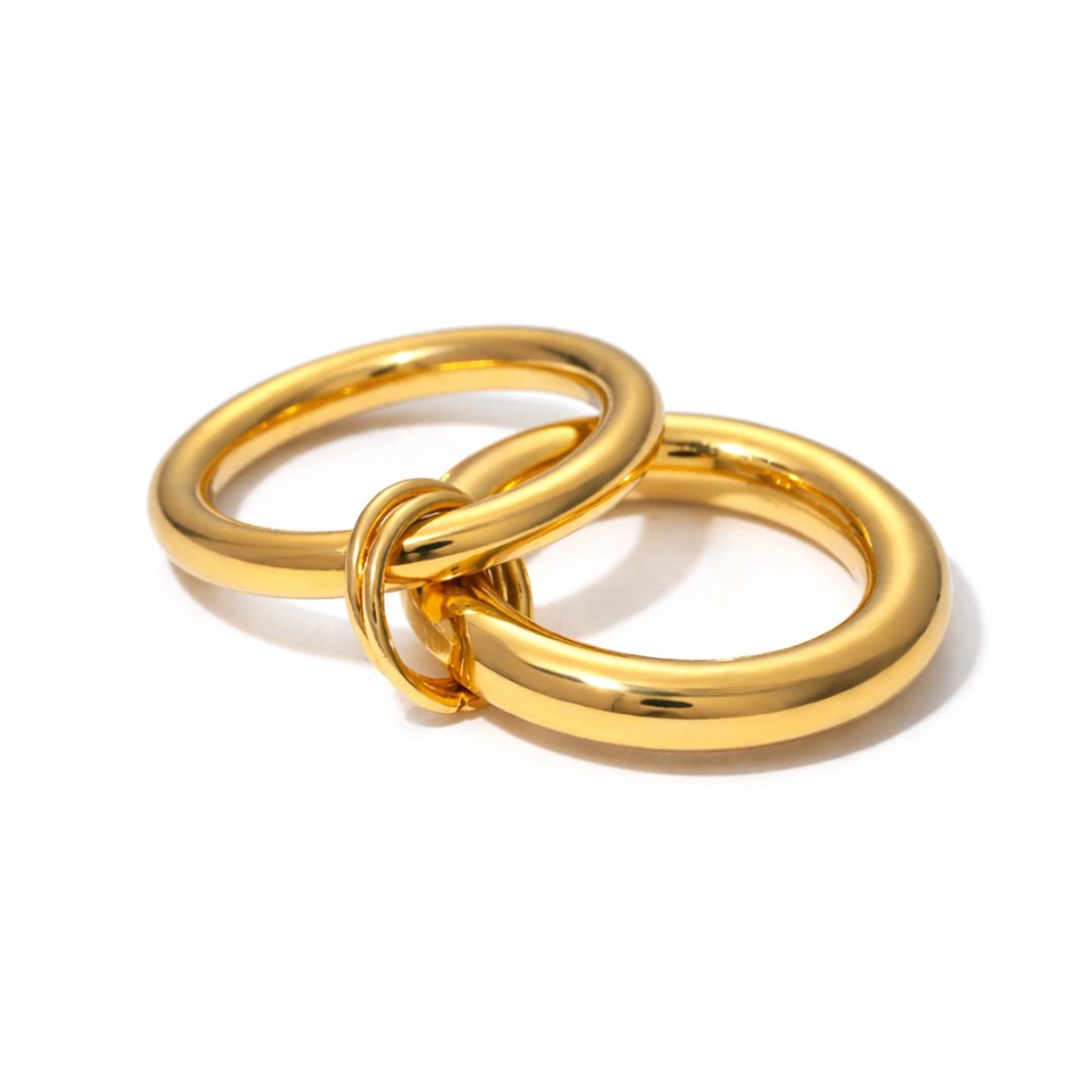 anel feminino ouro minimalista