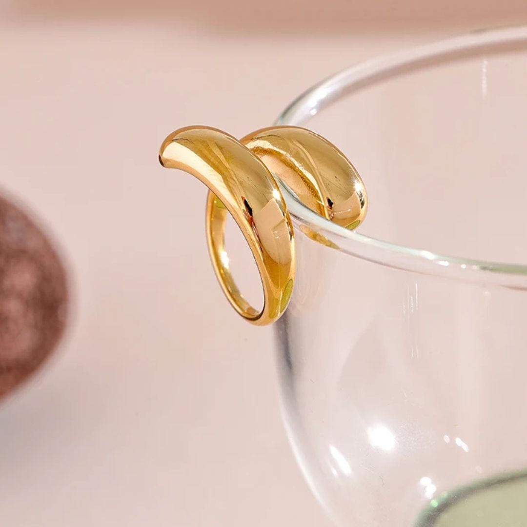 anel minimalista ouro