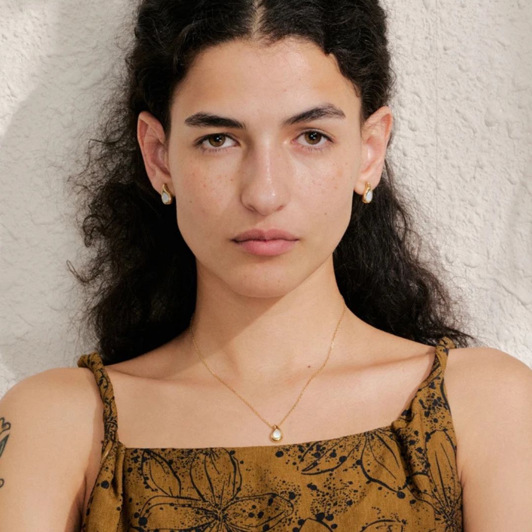 conjunto colar e brinco gota