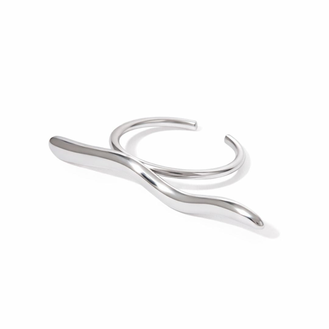 anel feminino minimalista prata