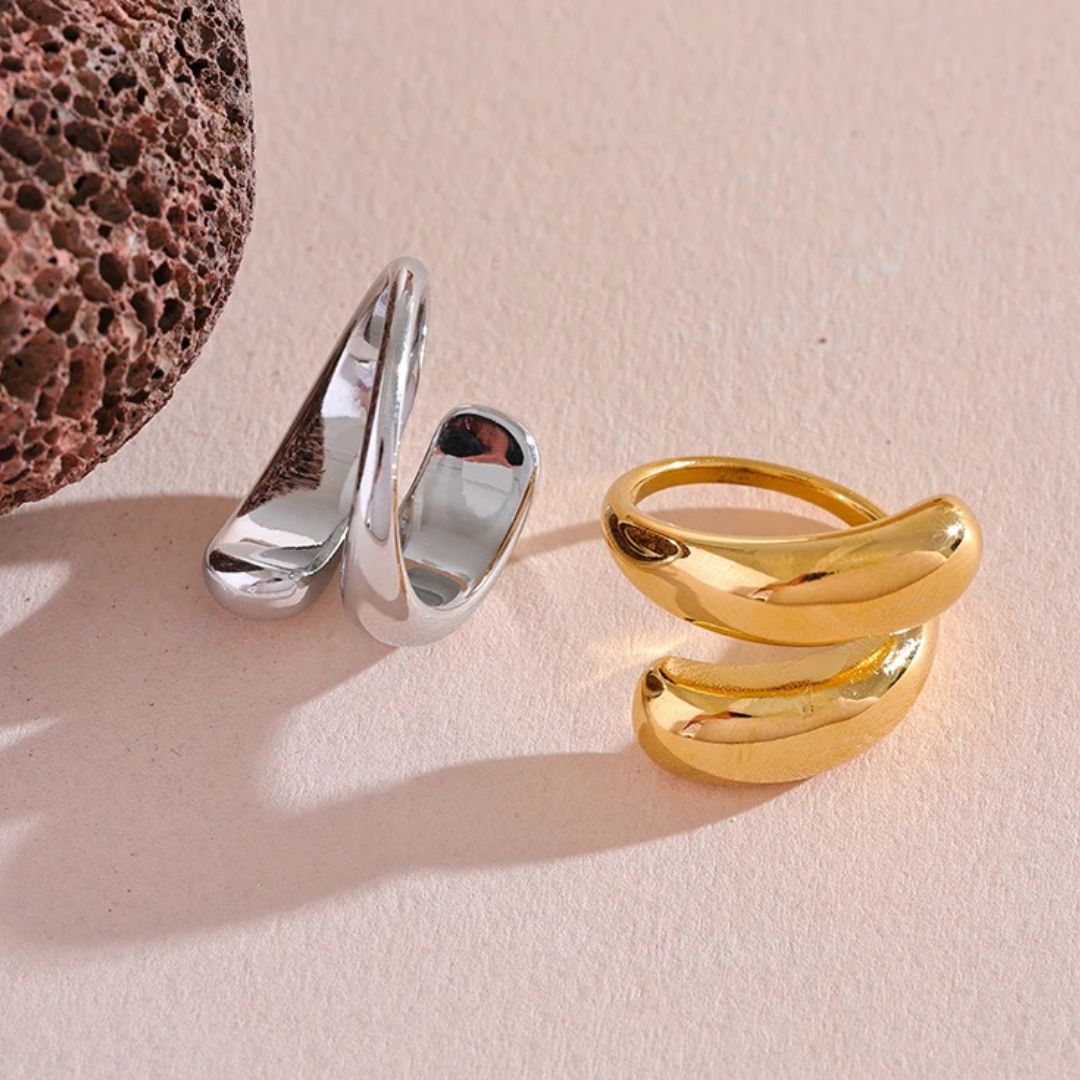 anel feminino ouro prata