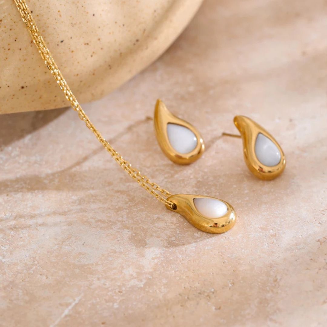 conjunto colar e brinco ouro feminino