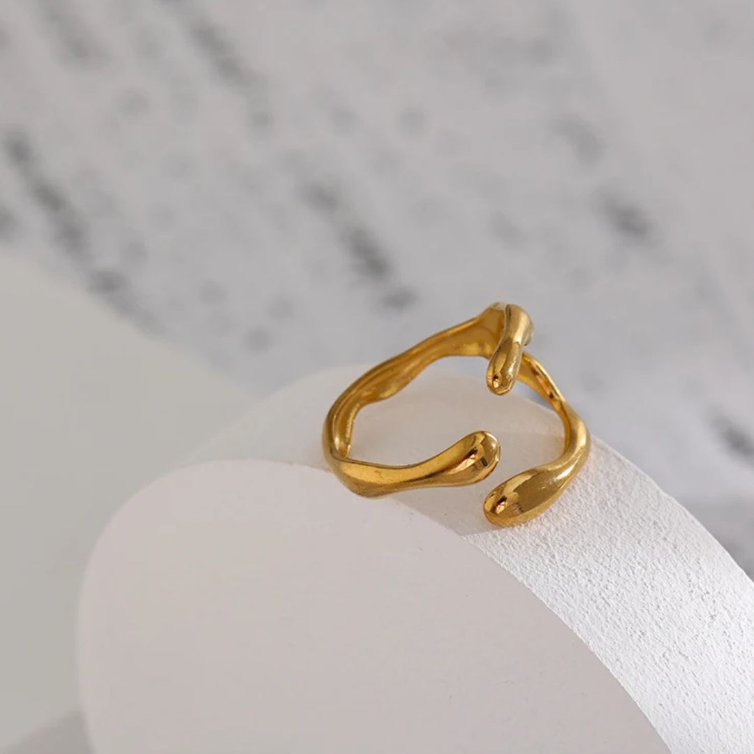 anel moderno feminino ouro