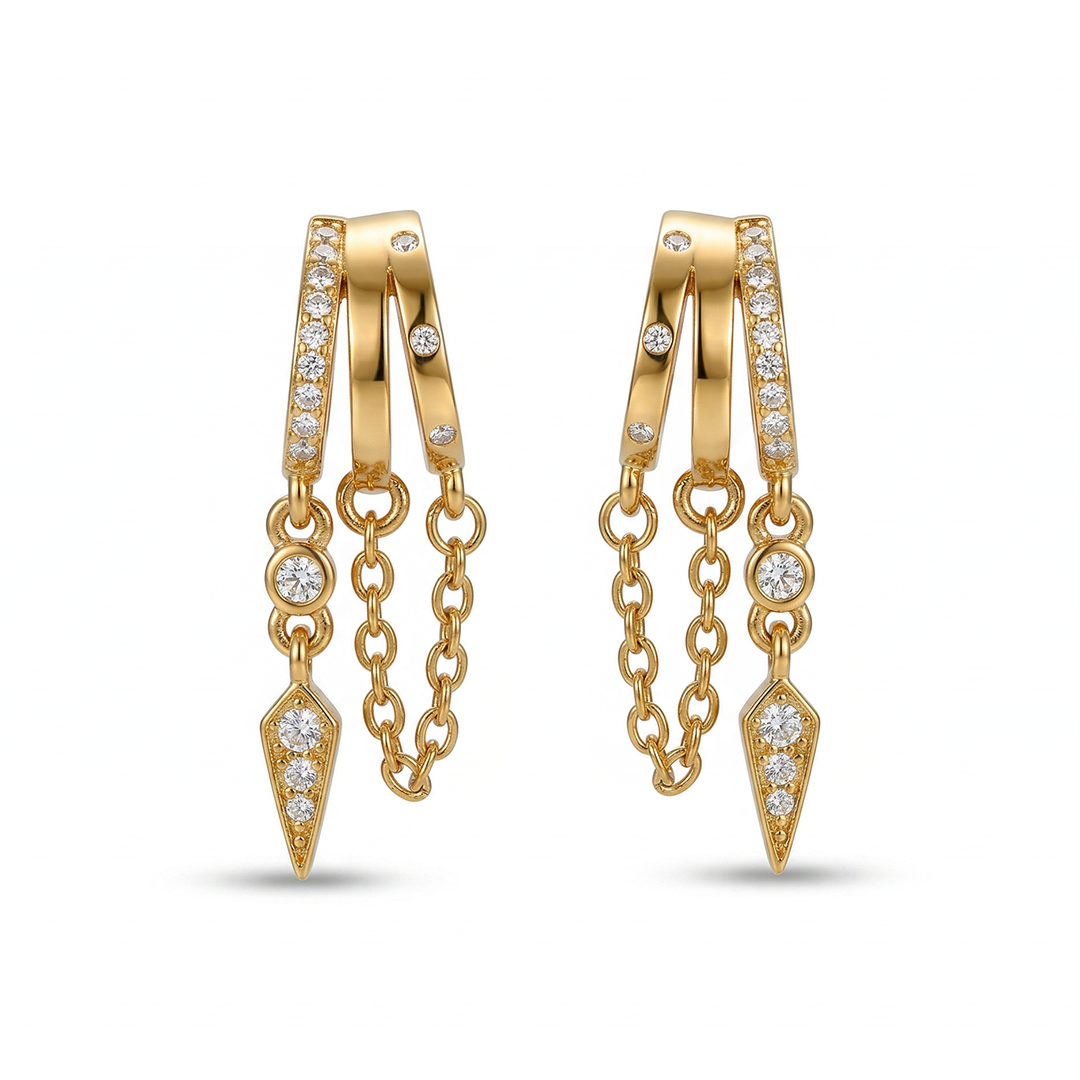 brinco pendente dourado