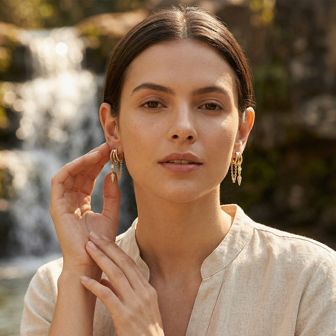 brinco feminino aço inoxidável