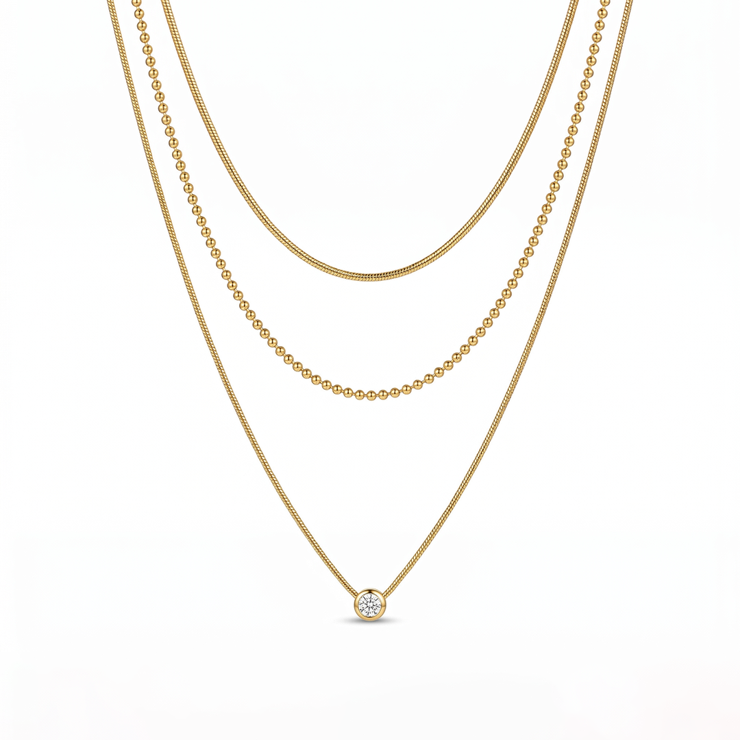 colar triplo feminino