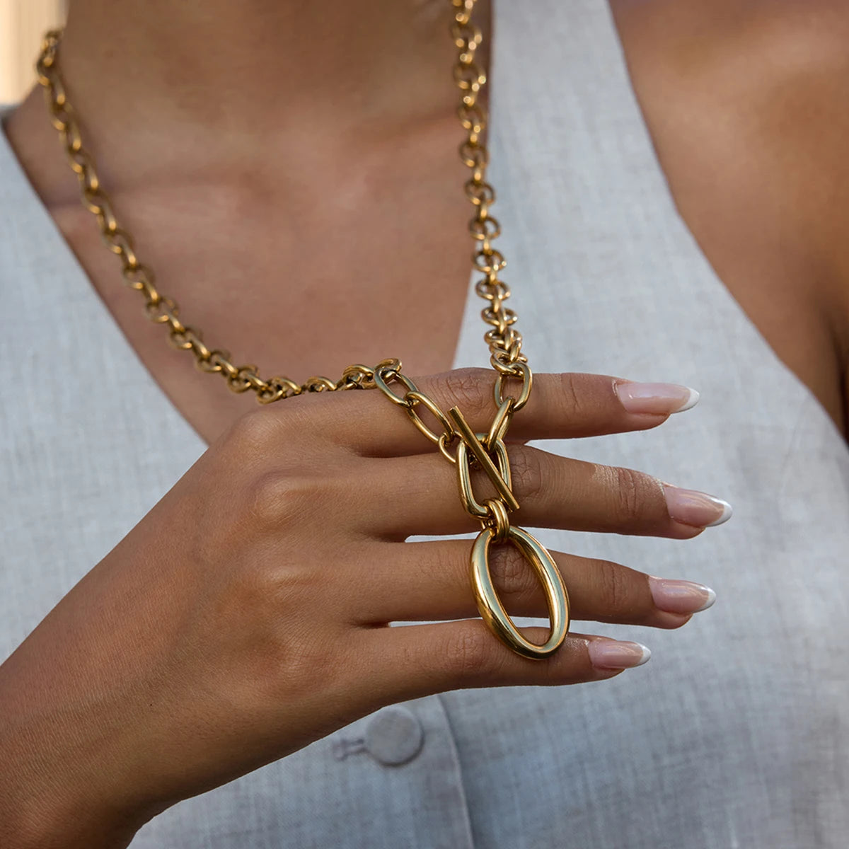 colar longo feminino 2 em 1