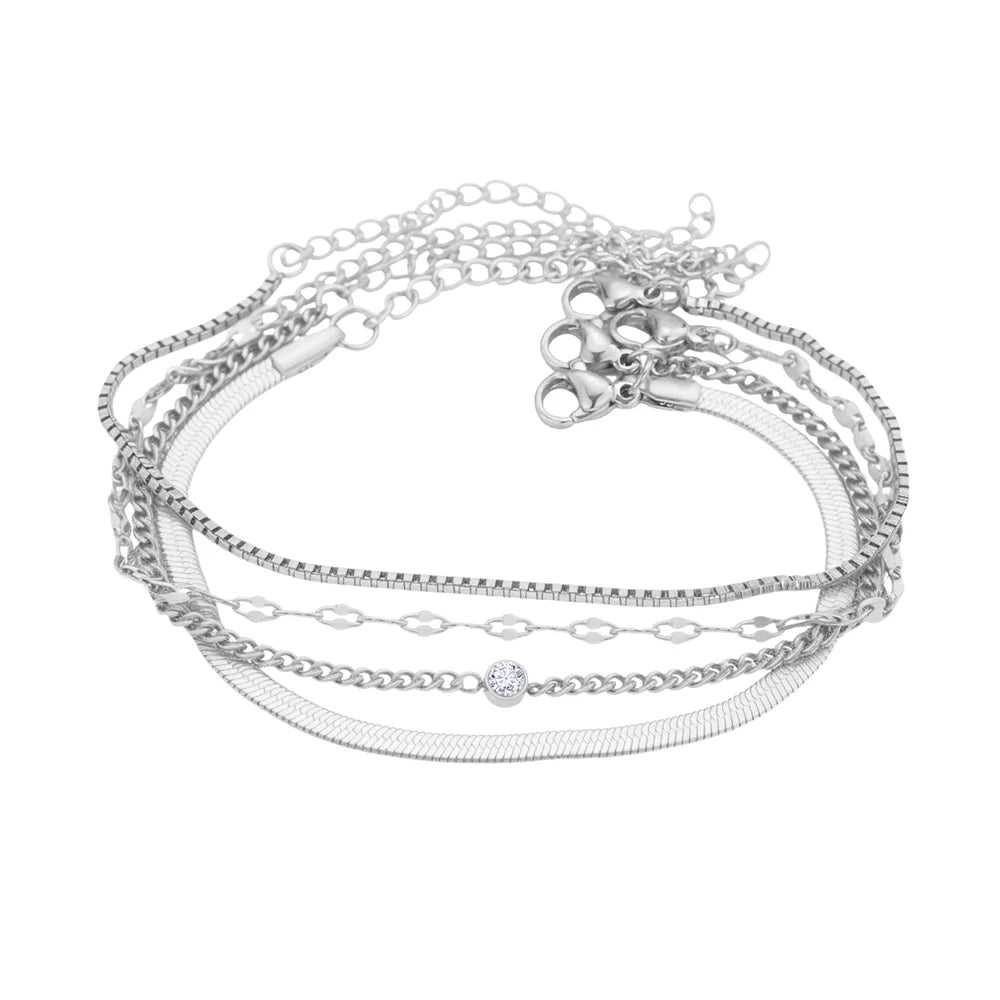 pulseira minimalista feminina prata