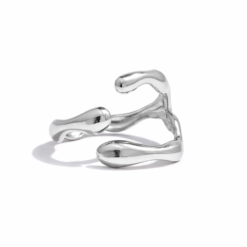 anel moderno feminino prata